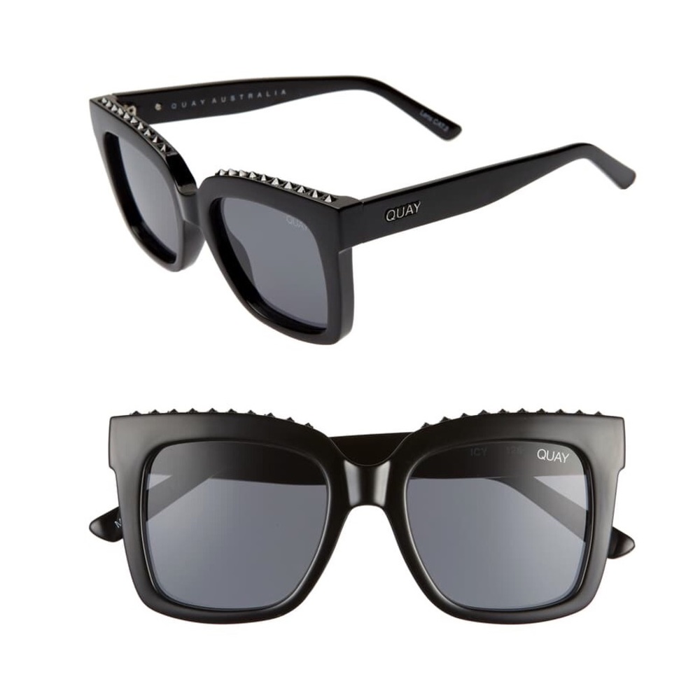 QUAY Icy Studs • Black Stud/Smoke Sunglasses - Picture 3 of 6